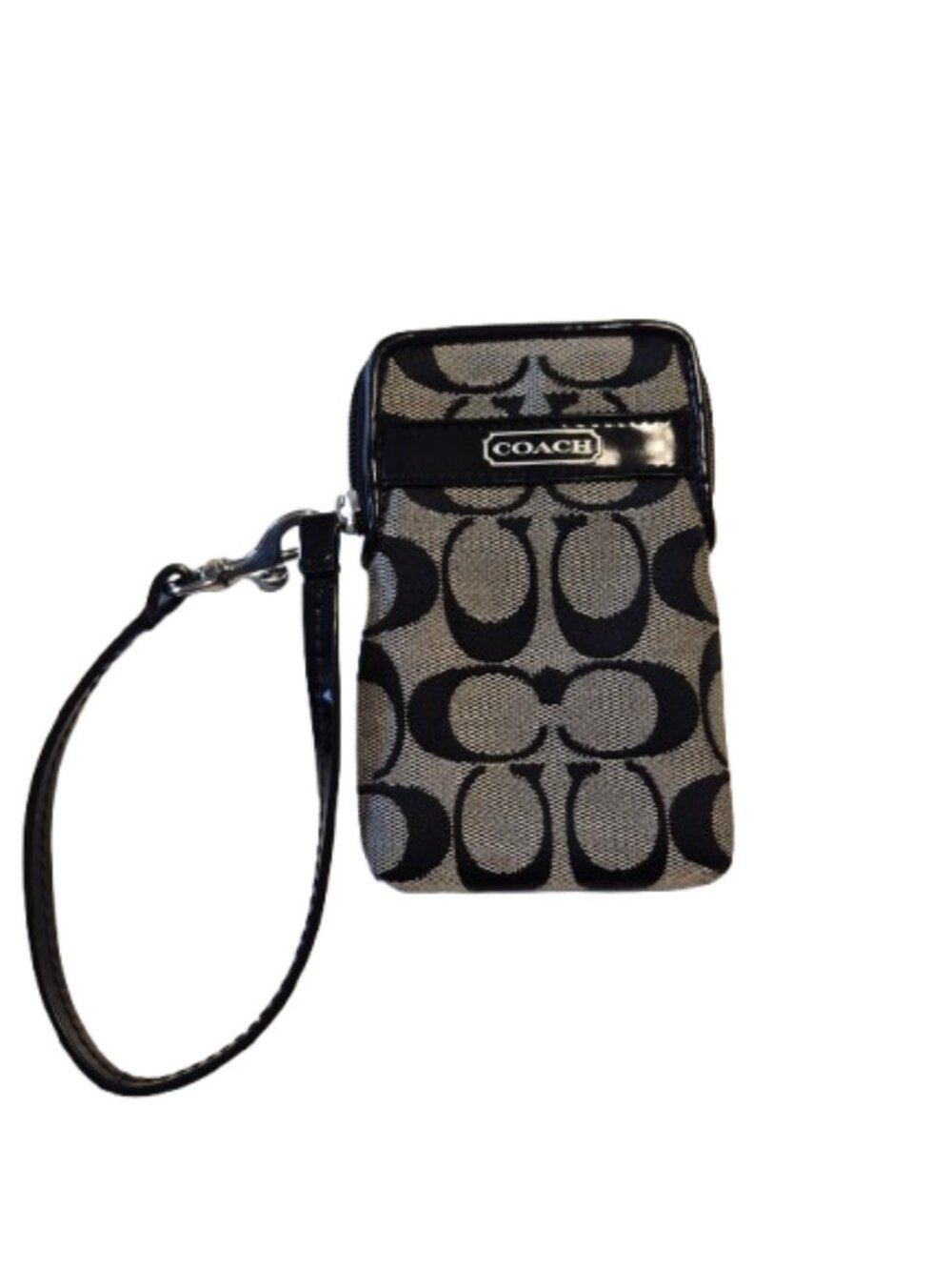 Coach Black Signature Fabric Wristlet